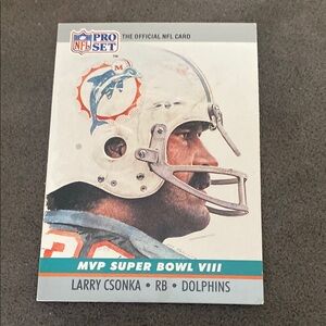 Larry Csonka Miami Dolphins NFL Pro Set MVP Super Bowl VIII Card